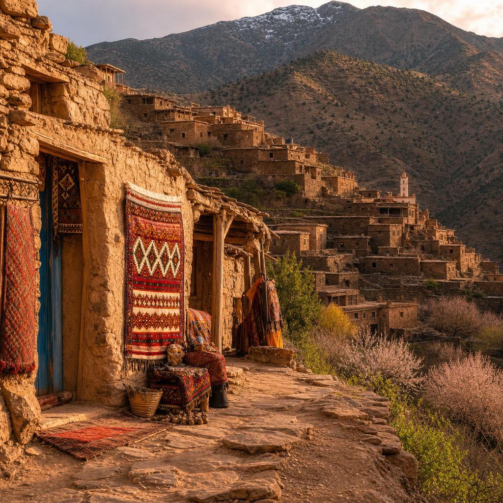Traditional Berber village in the Middle Atlas mountains near Azrou, Morocco